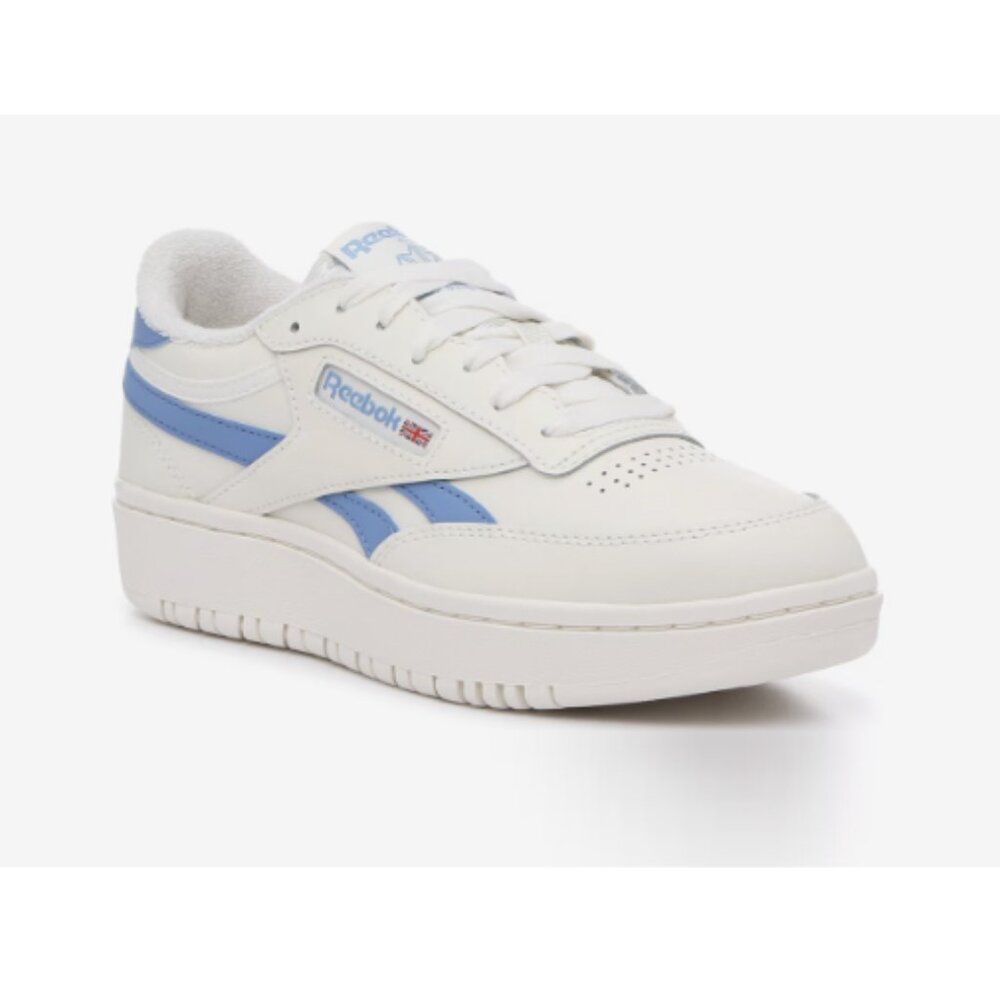 NIB Reebok Club C Double Revenge Women's Sneaker Size 8.5 Chalk White / Blue